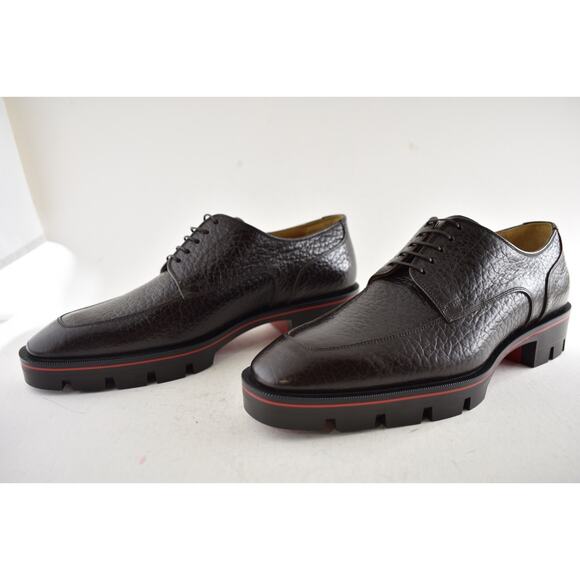 Christian Louboutin Mens Davisol Flat Brown Lug Sole Derby Oxford Loafer 44 11 main image 5